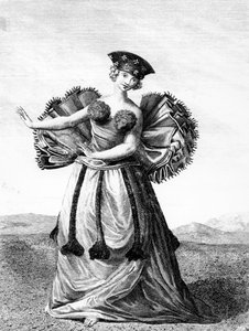 Kleidung einer jungen Frau von Otaheite beim Tanzen, ca. 1785 von John Webber