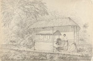 Waheiadooa, Häuptling von Oheitepha, im Staat liegend von John Webber