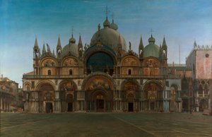 Westfassade der Basilika San Marco, Venedig, Italien von John Wharlton Bunney