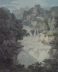 Corra Linn: Einer der Wasserfälle des Clyde von John White Abbott