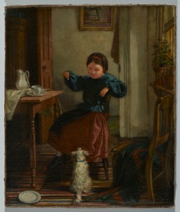 Mädchen und Hund von John Whittaker