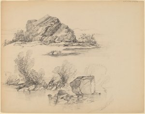 Felsen entlang eines Seeufers [recto]