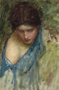 Nymphen finden den Kopf des Orpheus: eine Skizze der Nymphe links