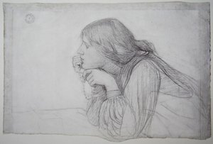 Studie einer weiblichen Figur mit Rosenkranz