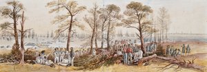 Die Offiziere und Seeleute der Flotte an Land in Nargen, 1855