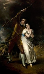Celadon und Amelia in einem Sturm, 1840-49 von John Wood