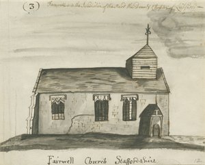 Farewell Kirche: Sepiazeichnung, undatiert [ca. 1780] von John Wright