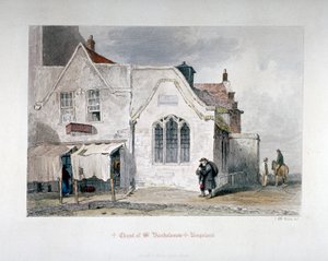 Ansicht der St. Bartholomäus-Kapelle, Kingsland Road, Hackney, London, 1851