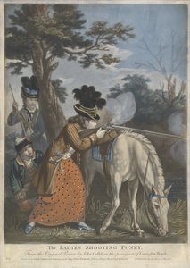 Die Damen schießen Pony, 1780 von John after Collet