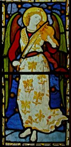 Musikalischer Engel, 1870 (Buntglas)