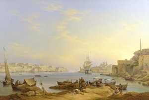 Großer Hafen, Valletta, Malta, 1850