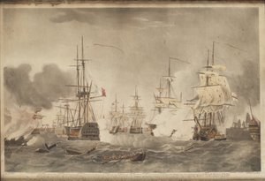 Die Schlacht am Nil, ca. 1800 von John william Edy