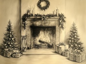 Gemütlicher Weihnachtskamin