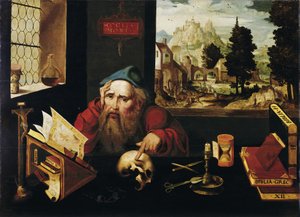 Heiliger Hieronymus in seiner Zelle, 1520er von Joos van Cleve