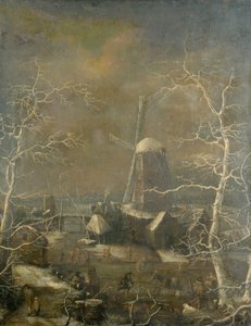 Winterszene, ca. 1600 von Joos or Josse de The Younger (attr. to) Momper