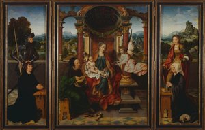 Die Heilige Familie, ca. 1530, Triptychon