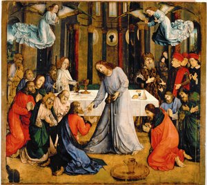 Die Kommunion der Apostel von Joos van Gent (fl.1460-75)