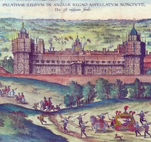Ankunft von Königin Elizabeth I. im Nonsuch Palace, 1598 (Detail)