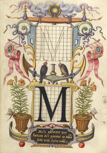 Anleitung zum Konstruieren des Buchstabens M von Joris Hoefnagel