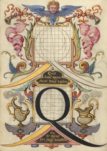 Anleitung zum Konstruieren des Buchstabens Q von Joris Hoefnagel