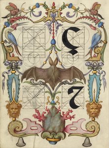 Anleitung zum Konstruieren der Buchstaben ç und tironisches et von Joris Hoefnagel