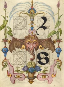 Anleitung zum Konstruieren der Buchstaben r und s von Joris Hoefnagel