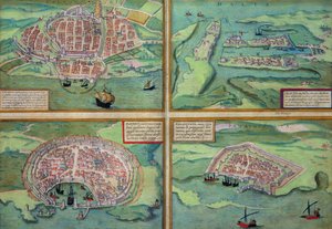 Karte von Calais, Malta, Rhodos und Famagusta, aus 