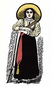Die mexikanische Revolution (1910-1920): Mexikanische Soldatin. Xylographie von Jose Guadalupe Posada (1852-1913)