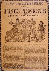 Die sehr sensationelle Handlung von Jesús Black, alias Der Tiger von Santa Julia von José Guadalupe Posada