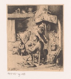 Familie am Kamin