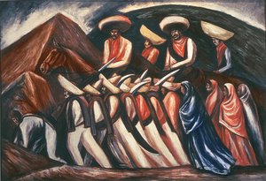 Zapatisten marschieren - geführt von Emiliano Zapata und Pancho Villa während der mexikanischen Revolution von 1911