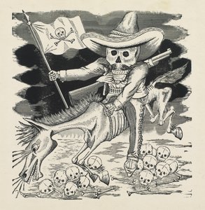 Der große Schädel von Emiliano Zapata, ca. 1911-16, gedruckt 1930 von José Guadalupe Posada