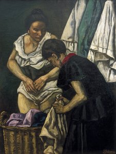 GUTIERREZ SOLANA, Jose (1886-1945). Die Wäscherinnen. 1931. Zeitgenössische Kunst. Öl auf Leinwand. Private Sammlung von Jose Gutierrez Solana