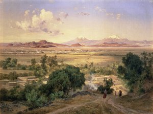 Das Tal von Mexiko vom niedrigen Bergrücken von Tacubaya