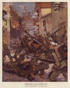 Straßenschlacht in einem französischen Dorf, Erster Weltkrieg