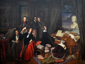 Franz Liszt fantasierend am Klavier, 1840