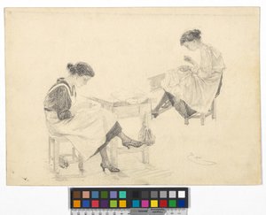 Studien zu Näherinnen von Josef Engelhart
