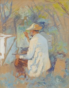 Theodor von Hörmann malend in Taormina