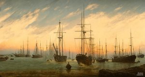 JJM rekreiert Friedrich-C-D: Ansicht eines Hafens (Panorama)