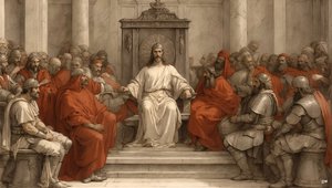 Jesus Pilatus auf dem Richterstuhl