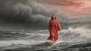 Jesus geht über den See