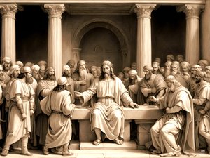 Jesus lehrt im Tempel