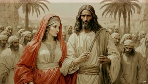 Jesus rettet die Ehebrecherin vor der Steinigung