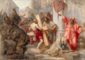 Jesus trägt das Kreuz durch Jerusalem