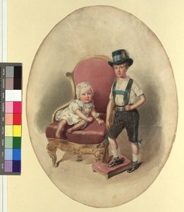Zwei Kinder, wahrscheinlich aus dem Kaiserhaus von Josef Kriehuber