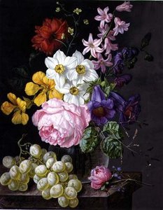 Rosen, Narzissen und Blumen in einer Vase
