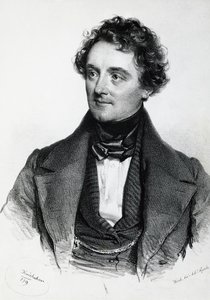 Porträt von Johann Nepomuk Eduard Ambrosius Nestroy (Wien) von Josef Nikolaus Kriehuber