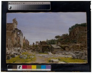 Zwei Ansichten des Forum Romanum von Josef Theodor Hansen