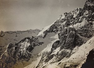 Album "Meine Weltkriegs-Erinnerungen Südwestfront (Kärnten, Italien, Südtirol) 31/03/1915-12/11/1918 - Josef Zohles Wien": die Alpen (s/w Foto)