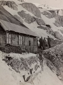 Album "Meine Weltkriegs-Erinnerungen Südwestfront (Kärnten, Italien, Südtirol) 31/03/1915-12/11/1918 - Josef Zohles Wien": Militärbaracke von Josef Zohles